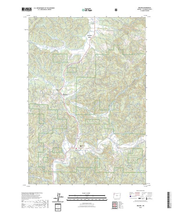 US Topo 7.5-minute map for Beaver OR