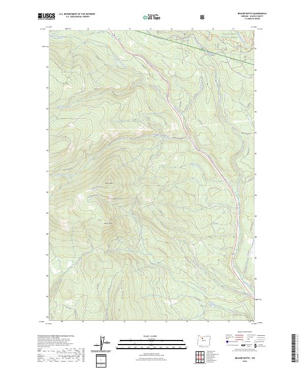 US Topo 7.5-minute map for Beaver Butte OR