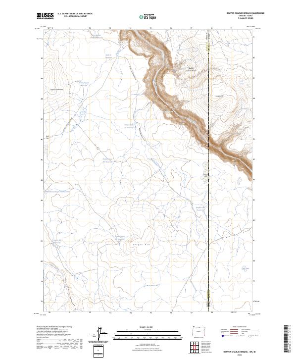 US Topo 7.5-minute map for Beaver Charlie Breaks ORID