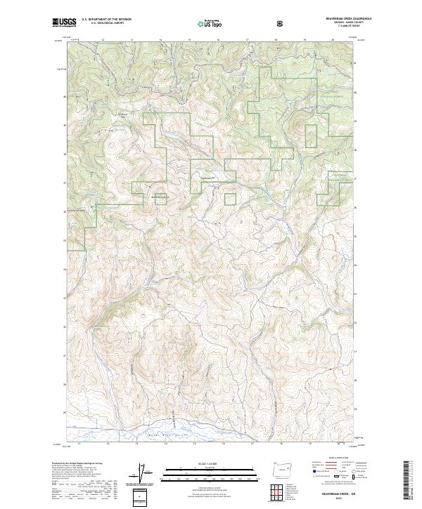 US Topo 7.5-minute map for Beaverdam Creek OR