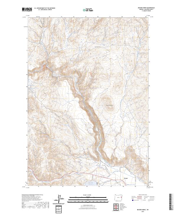 US Topo 7.5-minute map for Becker Creek OR