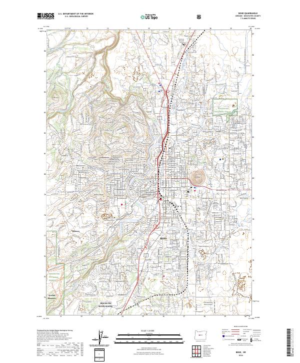 US Topo 7.5-minute map for Bend OR