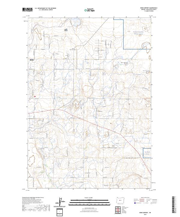 US Topo 7.5-minute map for Bend Airport OR