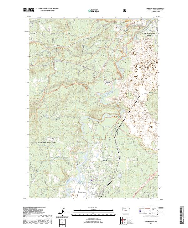 US Topo 7.5-minute map for Benham Falls OR