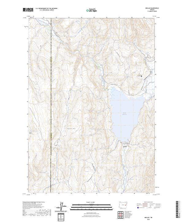 US Topo 7.5-minute map for Beulah OR – American Map Store