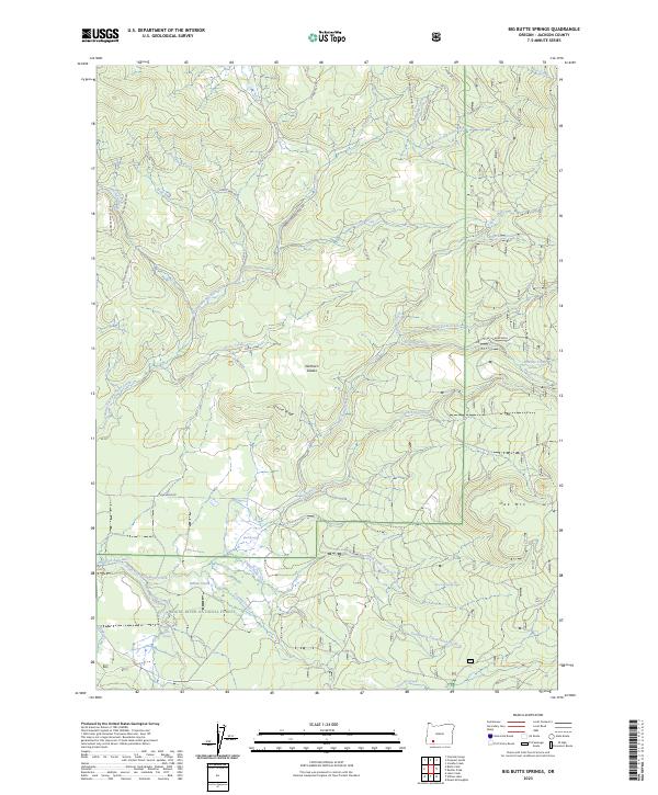 US Topo 7.5-minute map for Big Butte Springs OR