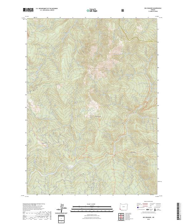 US Topo 7.5-minute map for Big Craggies OR