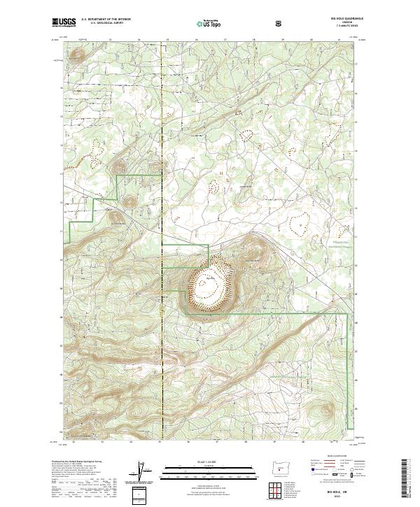 US Topo 7.5-minute map for Big Hole OR