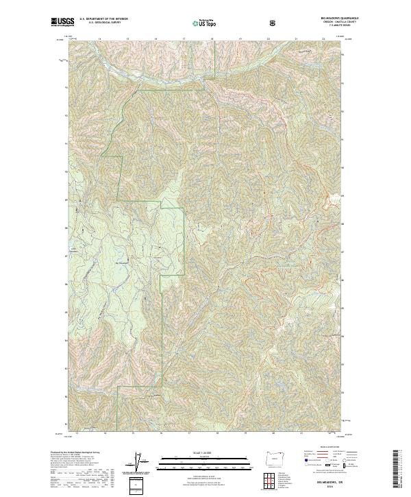 US Topo 7.5-minute map for Big Meadows OR