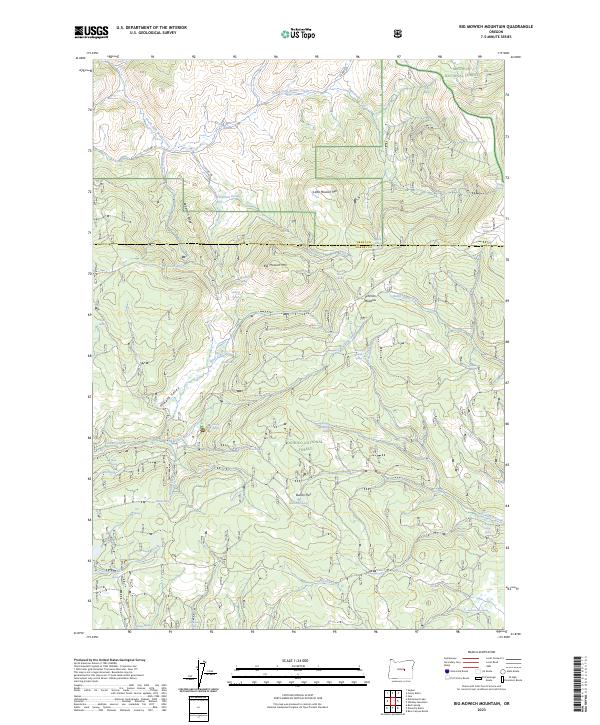 US Topo 7.5-minute map for Big Mowich Mountain OR