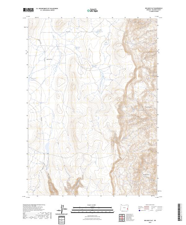 US Topo 7.5-minute map for Big Mud Flat OR