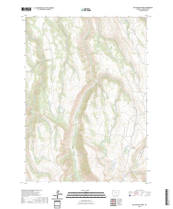 US Topo 7.5-minute map for Big Pasture Creek OR