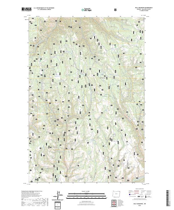 US Topo 7.5-minute map for Billy Meadows OR