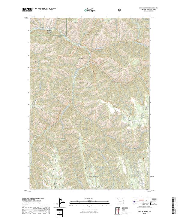 US Topo 7.5-minute map for Bingham Springs OR