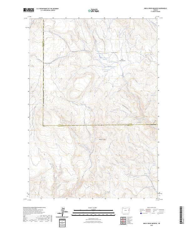 US Topo 7.5-minute map for Birch Creek Meadow OR