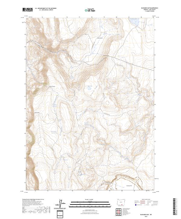 US Topo 7.5-minute map for Blizzard Gap OR