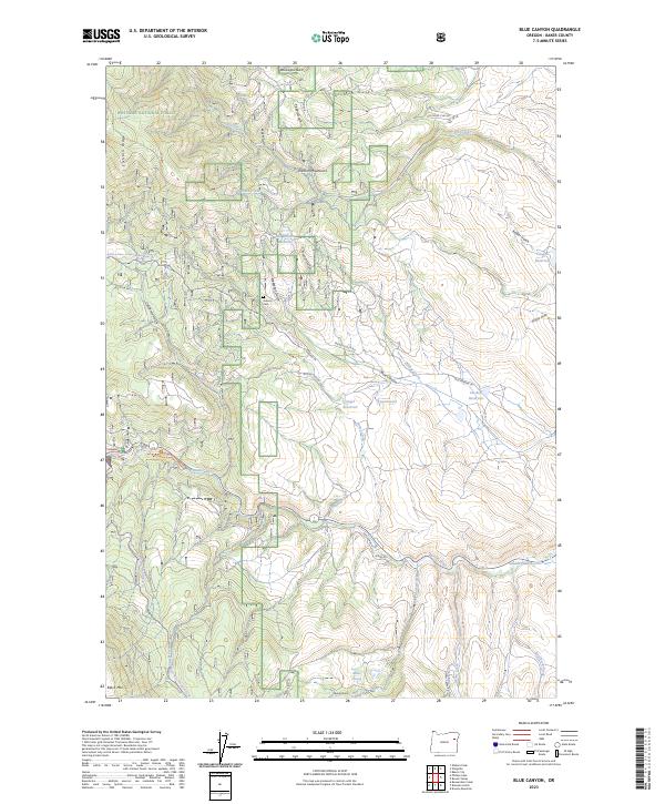 US Topo 7.5-minute map for Blue Canyon OR