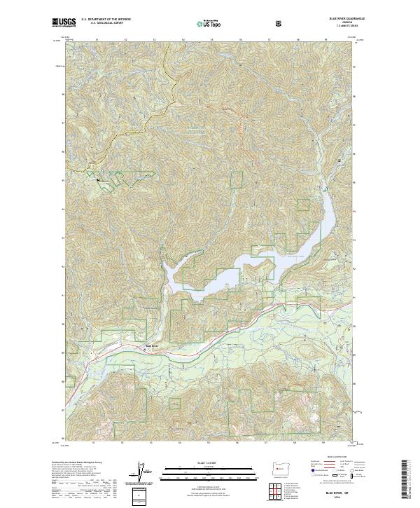 US Topo 7.5-minute map for Blue River OR