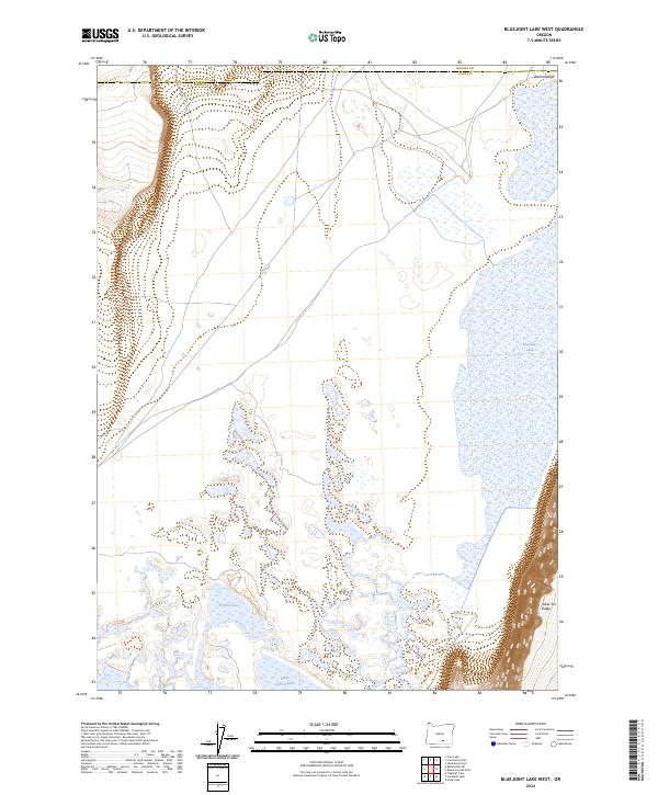 US Topo 7.5-minute map for Bluejoint Lake West OR