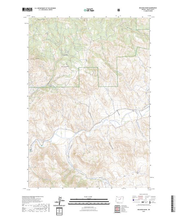 US Topo 7.5-minute map for Bologna Basin OR