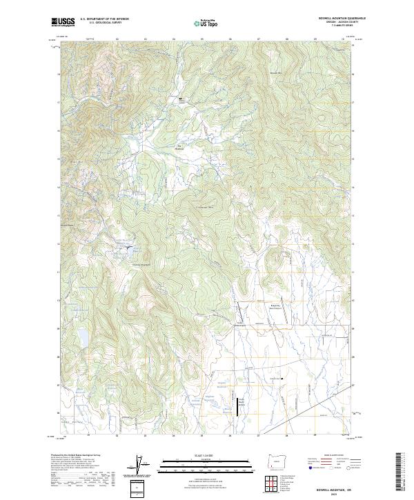 US Topo 7.5-minute map for Boswell Mountain OR