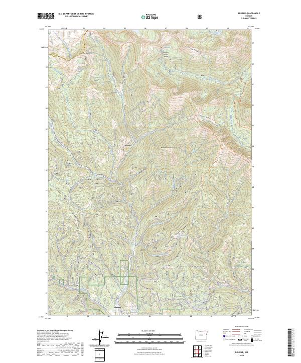 US Topo 7.5-minute map for Bourne OR