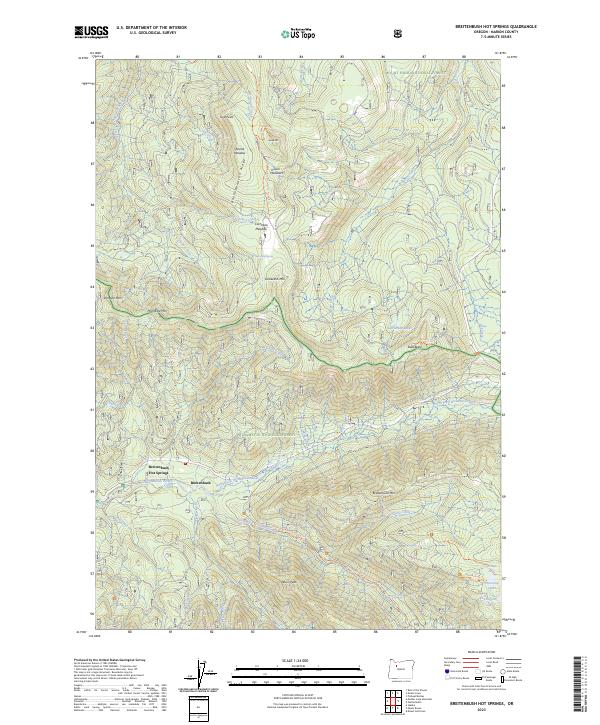 US Topo 7.5-minute map for Breitenbush Hot Springs OR