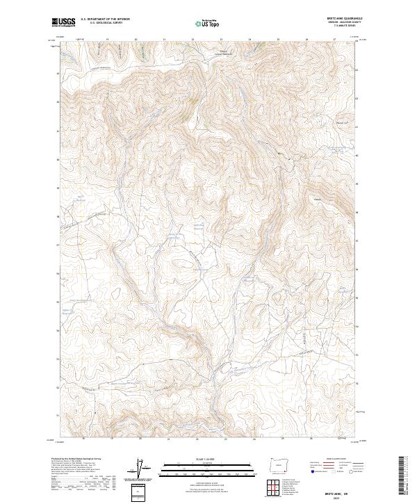 US Topo 7.5-minute map for Bretz Mine OR