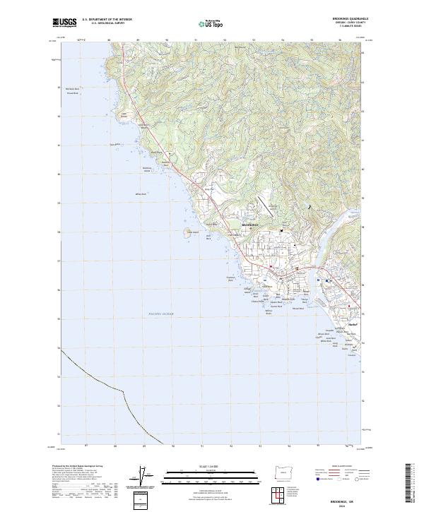 US Topo 7.5-minute map for Brookings OR