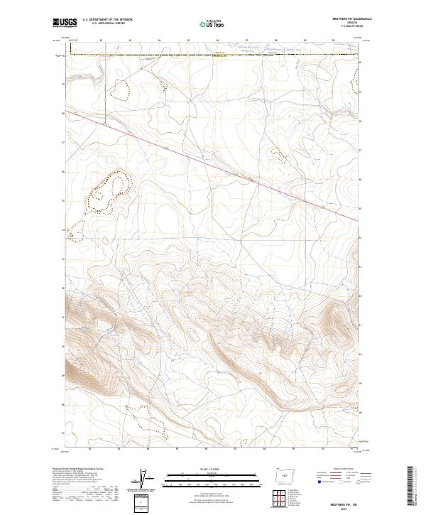 US Topo 7.5-minute map for Brothers SW OR