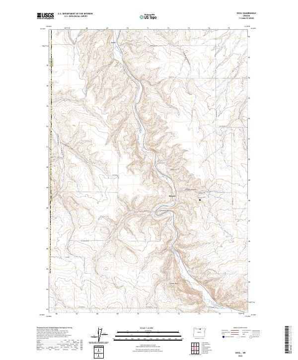 US Topo 7.5-minute map for Cecil OR – American Map Store