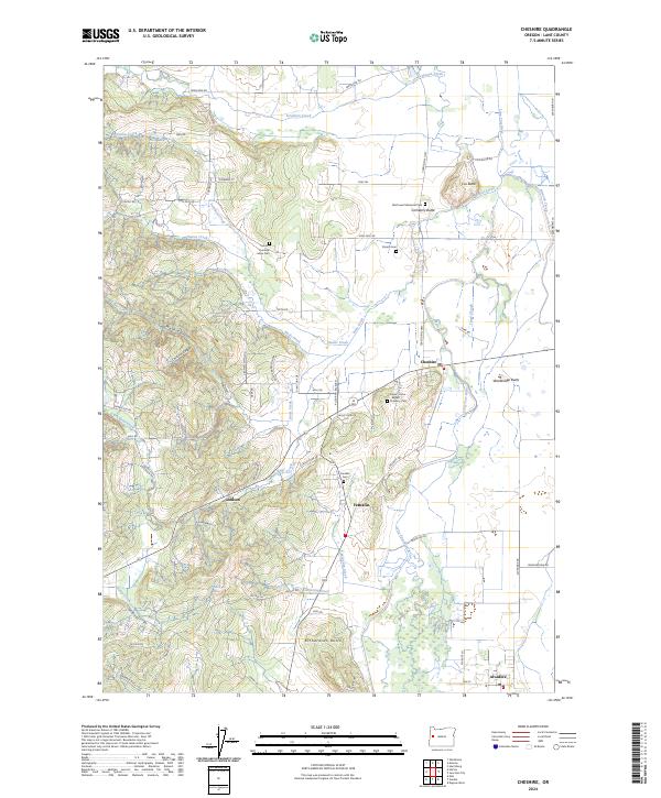 US Topo 7.5-minute map for Cheshire OR
