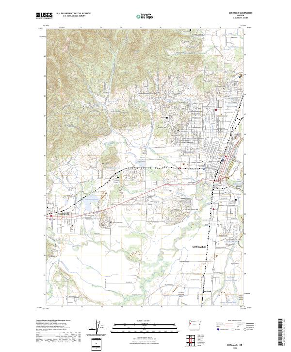 US Topo 7.5-minute map for Corvallis OR