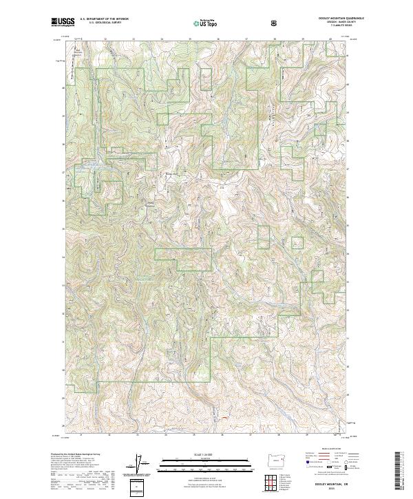 US Topo 7.5-minute map for Dooley Mountain OR