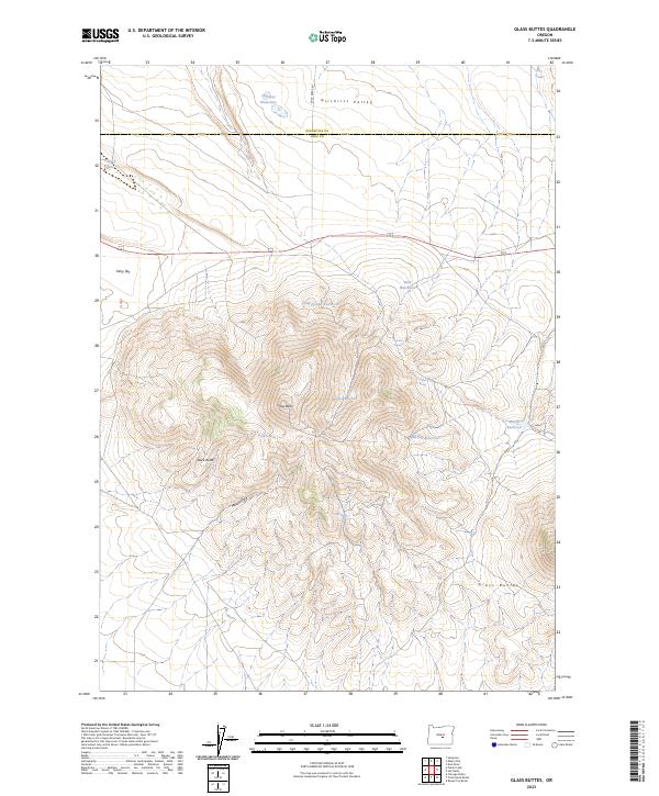 US Topo 7.5-minute map for Glass Buttes OR