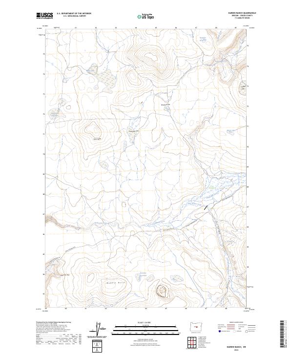 US Topo 7.5-minute map for Hardin Ranch OR