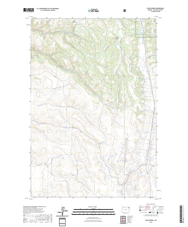 US Topo 7.5-minute map for Hicks Spring OR