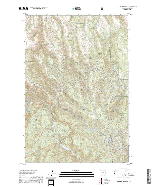 US Topo 7.5-minute map for La Grande Reservoir OR