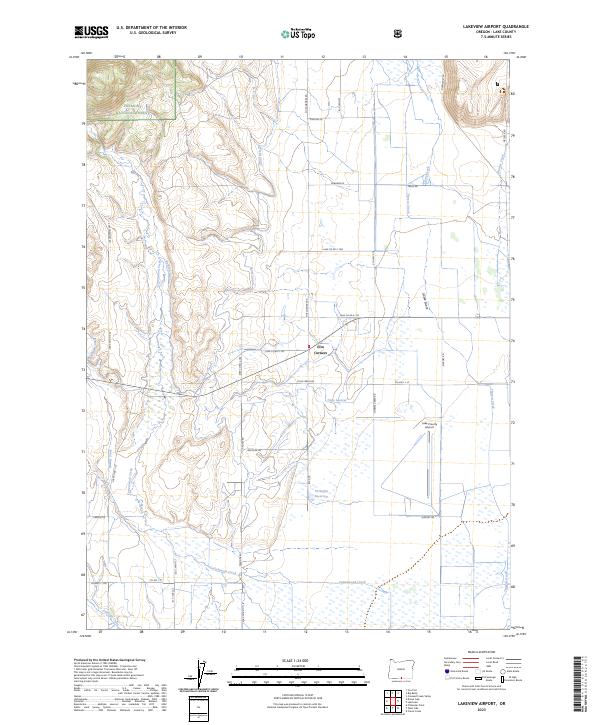 US Topo 7.5-minute map for Lakeview Airport OR