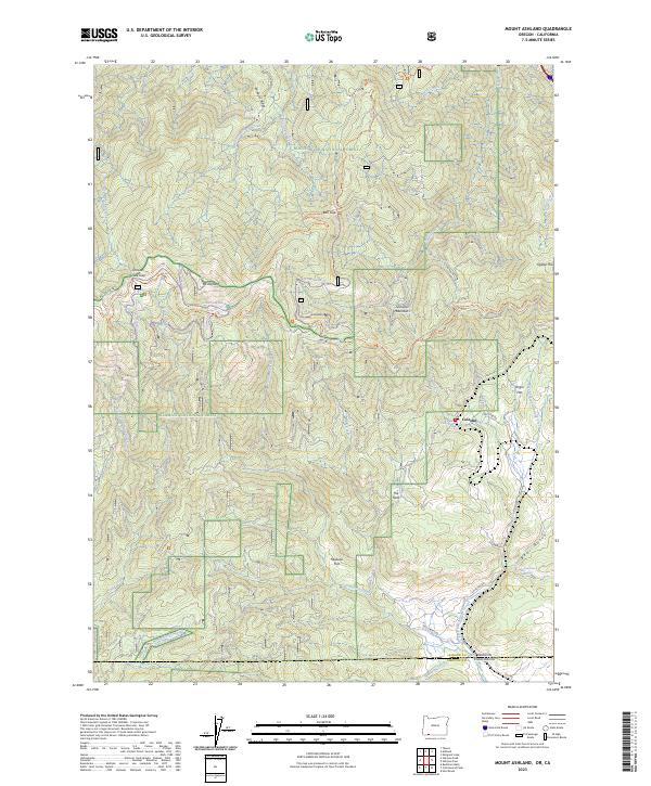 US Topo 7.5-minute map for Mount Ashland ORCA