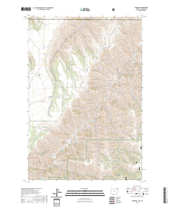 US Topo 7.5-minute map for Paradise ORWA