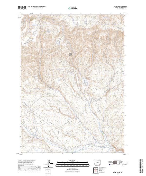 US Topo 7.5-minute map for Payne Creek OR