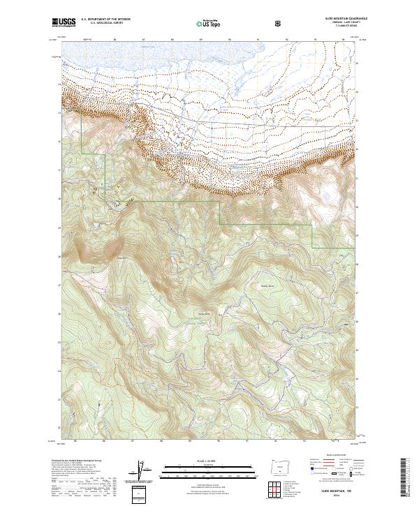 US Topo 7.5-minute map for Slide Mountain OR