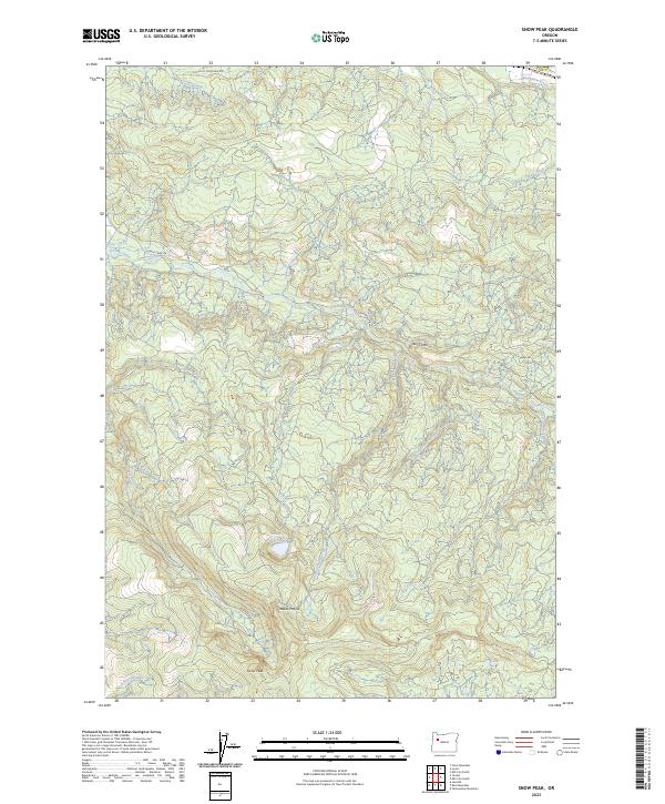 US Topo 7.5-minute map for Snow Peak OR