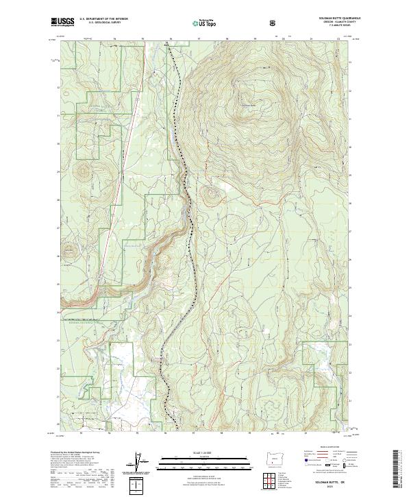 US Topo 7.5-minute map for Soloman Butte OR