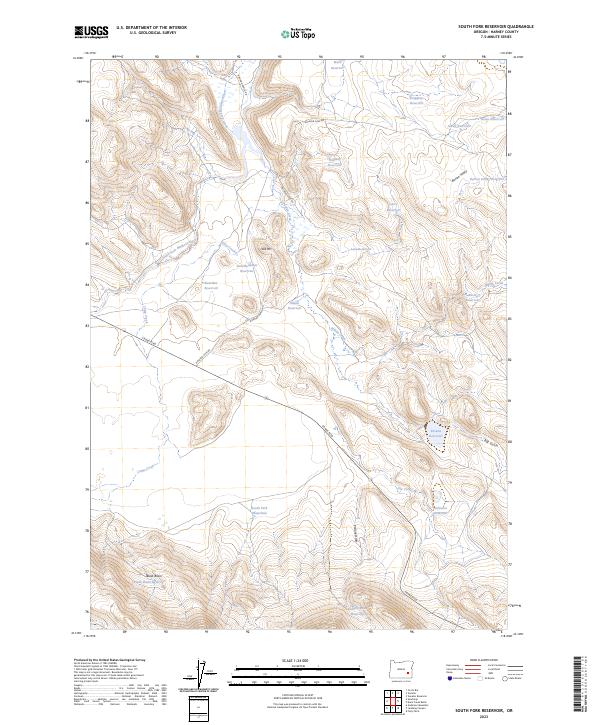 US Topo 7.5-minute map for South Fork Reservoir OR