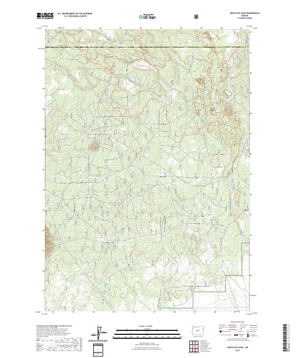 US Topo 7.5-minute map for South Ice Cave OR