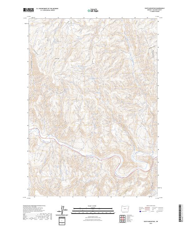 US Topo 7.5-minute map for South Mountain OR