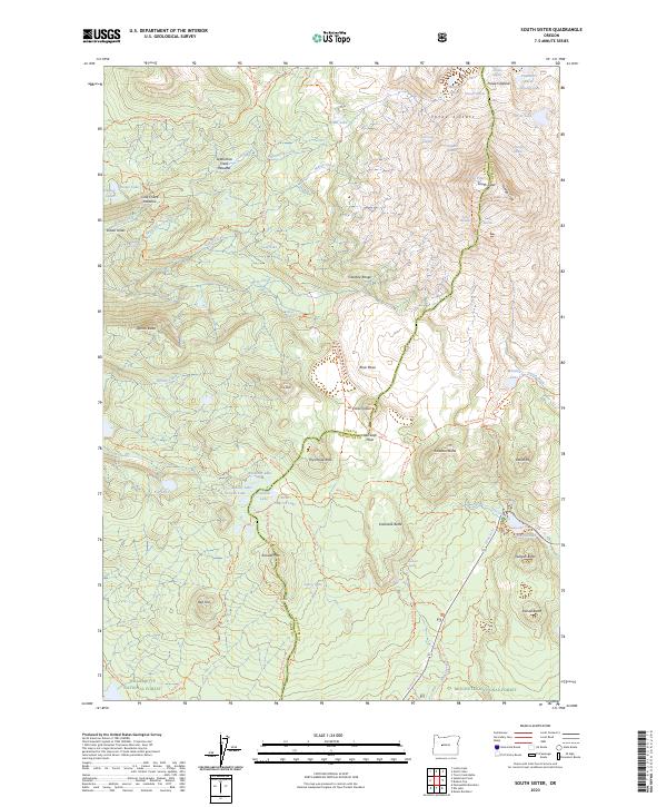 US Topo 7.5-minute map for South Sister OR