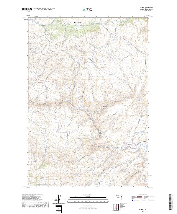 US Topo 7.5-minute map for Sparta OR